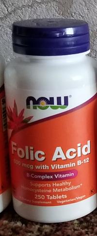 Отзыв - Фолієва кислота і вітамін В-12, Folic Acid Vitamin B-12, Now Foods, 800 мкг, 250 таблеток