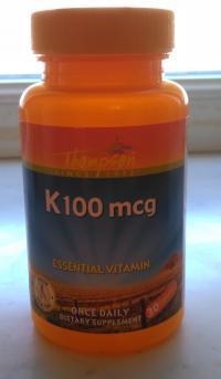 Отзыв - Вітамін К, Vitamin K, Thompson, 100 мкг, 30 капсул