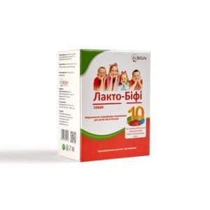 Лакто-Бифи, пробиотик, фруктоолигосахариды 100 мг, цинк, для детей, саше 10 шт