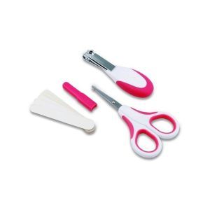 Набір по догляду за дитиною Nuvita 0м Рожевий Безпечні ножиці з аксесуарами (NV1138Lime)