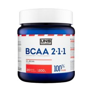 Аминокислота BCAA для спорта UNS 100% Pure BCAA 2-1-1 Instant 200 g /20 servings/