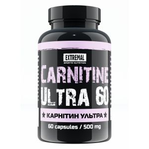 Карнітин для схуднення 60 капсул 500 мг L-carnitine ultra Extremal Жироспалювачі для спортсменів Л-карнітин