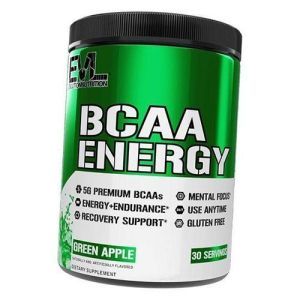 Амінокислоти з кофеїном та зеленим чаєм для енергії BCAA Energy Evlution Nutrition 270г Зелене яблуко (28385002)