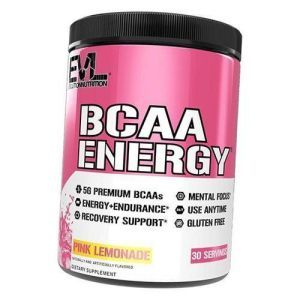 Амінокислоти з кофеїном та зеленим чаєм для енергії BCAA Energy Evlution Nutrition 270г Рожевий лимонад (28385002)