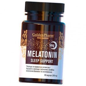 Мелатонін з Гліцином Melatonin Sleep Support 5 Golden Pharm 60вегкапс (72519002)