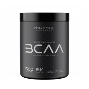 Аминокислота BCAA для спорта Powerful Progress BCAA 2:1:1 + Glutamine 500 g /50 servings/ Strawberry