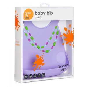Силіконовий нагрудник Make My Day Baby Bib for lil sparkle бузковий (BB108)