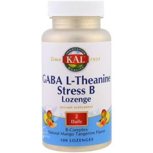 Аминокомплекс KAL GABA L-Theanine Stress B Lozenge 100 Lozenges Natural Mango Tangerine Flavor CAL-27691