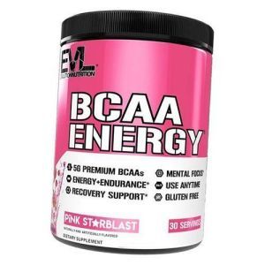 Амінокислоти з кофеїном та зеленим чаєм для енергії BCAA Energy Evlution Nutrition 270г Рожевий старбласт (28385002)