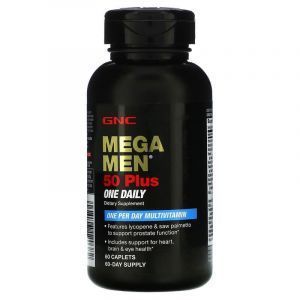 Мультивитаминный комплекс для мужчин 50+, Mega Men 50 Plus Multivitamin, GNC, 1 в день, 60 капсул
