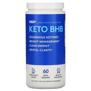 Предтренировочная формула бета-гидроксибутират, Keto BHB, RSP Nutrition, 240 капсул
