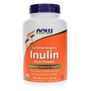 Инулин органический, Inulin, Now Foods, чистый пребиотический сертифицированный порошок, 227 г