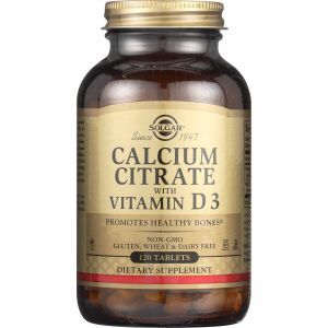 Цитрат кальция  с витамином Д3, Calcium Citrate, Solgar, 120 таблеток
