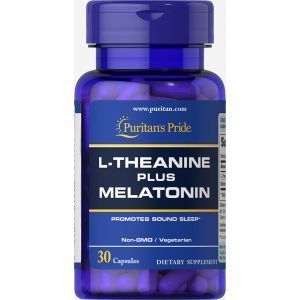 Л-теанин плюс мелатонин, L-Theanine Plus Melatonin, Puritan's Pride, 30 капсул