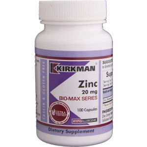 Цинк, Kirkman Labs, 20 мг, 100 капсул