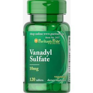 Ванадий сульфат, Vanadyl Sulfate 10 mg Puritan's Pride, 10 мг, 120 таблеток 