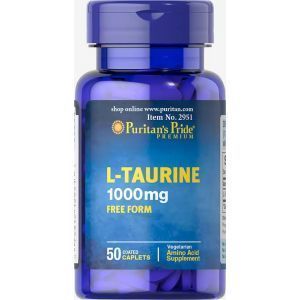 Таурин, L-Taurine, Puritan's Pride, 1000 мг, 50 капсул
