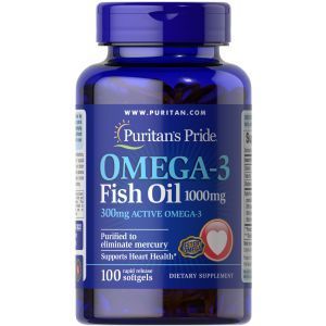 Омега-3 рыбий жир, Omega-3 Fish Oil, Puritan's Pride, 1000 мг, 300 мг активного, 100 капсул