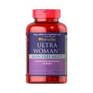 Мультивитамины для женщин без железа, Ultra Woman™ Daily Multi Iron Free, Puritan's Pride, 90 капсул 