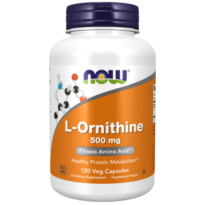 L-орнитин, L-Ornithine, Now Foods, 500 мг, 120 вегетарианских капсул
