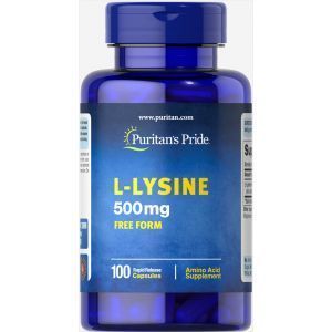 Лизин, L-Lysine, Puritan's Pride, 500 мг, 100 каплет