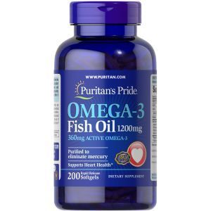Рыбий жир Омега-3, Omega-3 Fish Oil, Puritan's Pride, 1200 мг / 200 капсул