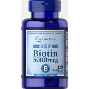 Биотин, Biotin, Puritan's Pride, 5000 мкг, 120 капсул