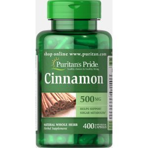 Корица, Cinnamon, Puritan's Pride, 500 мг, 400 капсул
