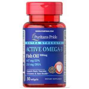 Омега-3 рыбий жир экстра сила, Extra Strength Active Omega-3 Fish Oil, Puritan's Pride, 30 капсул 