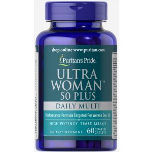 Мультивитамины для женщин ультра 50+, Ultra Woman 50 Plus Multi-Vitamin, Puritan's Pride, 120 капсул 