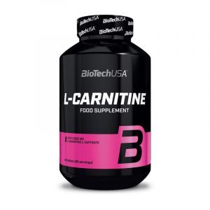 L-карнитин, L-carnitine, BioTech USA, жиросжигатель, 1000 мг, 60 таблеток
