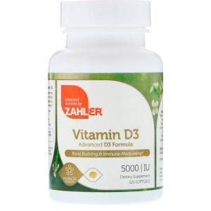 Витамин D3: усовершенствованная формула (Vitamin D3), Zahler, 5000 МЕ, 120 капсул