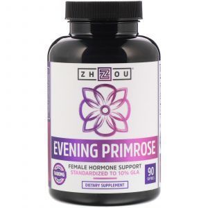 Примула вечерняя, Evening Primrose, Zhou Nutrition, 1400 мг, 90 кап. (Default)
