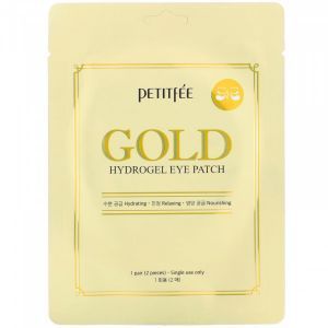 Гидрогелевые патчи для глаз с золотым комплексом +5, Gold Hydrogel Eye Patch, Petitfee, 1 пара