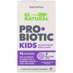 Пробиотики для детей, GI Natural Probiotic Kids, Nature's Plus, 30 жевательных таблеток
