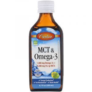 МСТ и Омега-3, со вкусом лимона и лайма, MCT & Omega-3, Carlson Labs, 200 мл (Default)