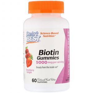 Биотин, Biotin Gummies, Doctor's Best, 5000 мкг, 60 жевательных конфет (Default)