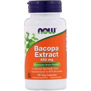 Бакопа экстракт, Bacopa Extract, Now Foods, 450 мг, 90 капсул (Default)