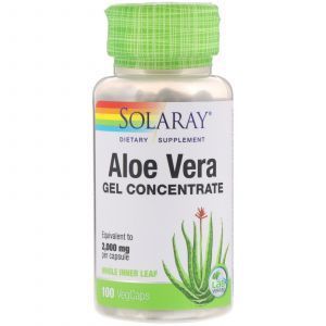 Алоэ вера, концентрат, Aloe Vera Gel, Solaray, 100 капсул (Default)