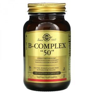 Витамины В-комплекс, B-Complex "50", Solgar, 50 капсул