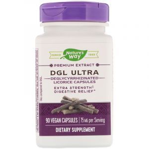 Глицирризинат солодки, DGL Ultra, Nature's Way, 75 мг, 90 капсул (Default)