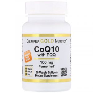 Коэнзим Q10 с пирролохинохиноном, CoQ10 with PQQ, California Gold Nutrition, 100 мг, 60 капсул (Default)