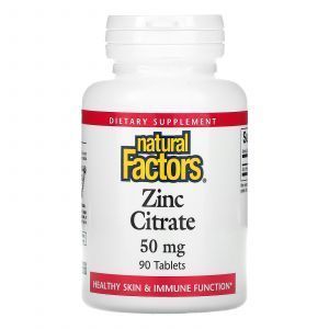 Цинк цитрат, Zinc Citrate, Natural Factors, 50 мг, 90 таблеток (Default)