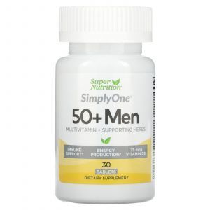 Мультивитамины для мужчин старше 50 лет, 50+ Men, Triple Power Multivitamins, Super Nutrition, 30 таблеток