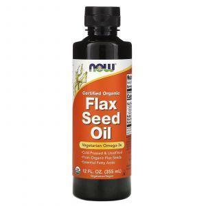 Льняное масло, Flax Seed Oil, Now Foods, органик, 355 мл