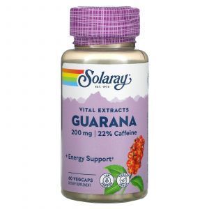 Гуарана, Guarana Seed Extract, Solaray, 200 мг, 60 капсул