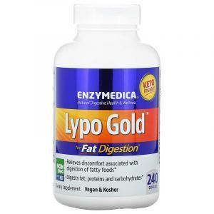 Ферменты для переваривания жиров, Lypo Gold, Enzymedica, 240 капсул