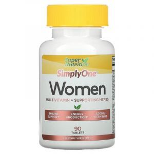 Мультивитамины для женщин, Women Multivitamins, Super Nutrition, + поддерживающие травы, 90 таблеток