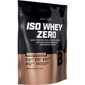 Изолят сывороточного протеина, Iso Whey Zero, BioTech USA, кофе латте, 500 г
