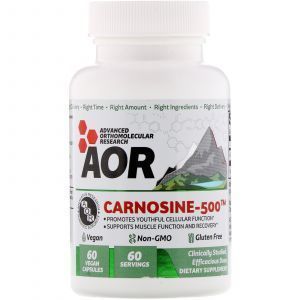 Карнозин-500, Carnosine-500, Advanced Orthomolecular Research AOR, 60 капсул (Default)